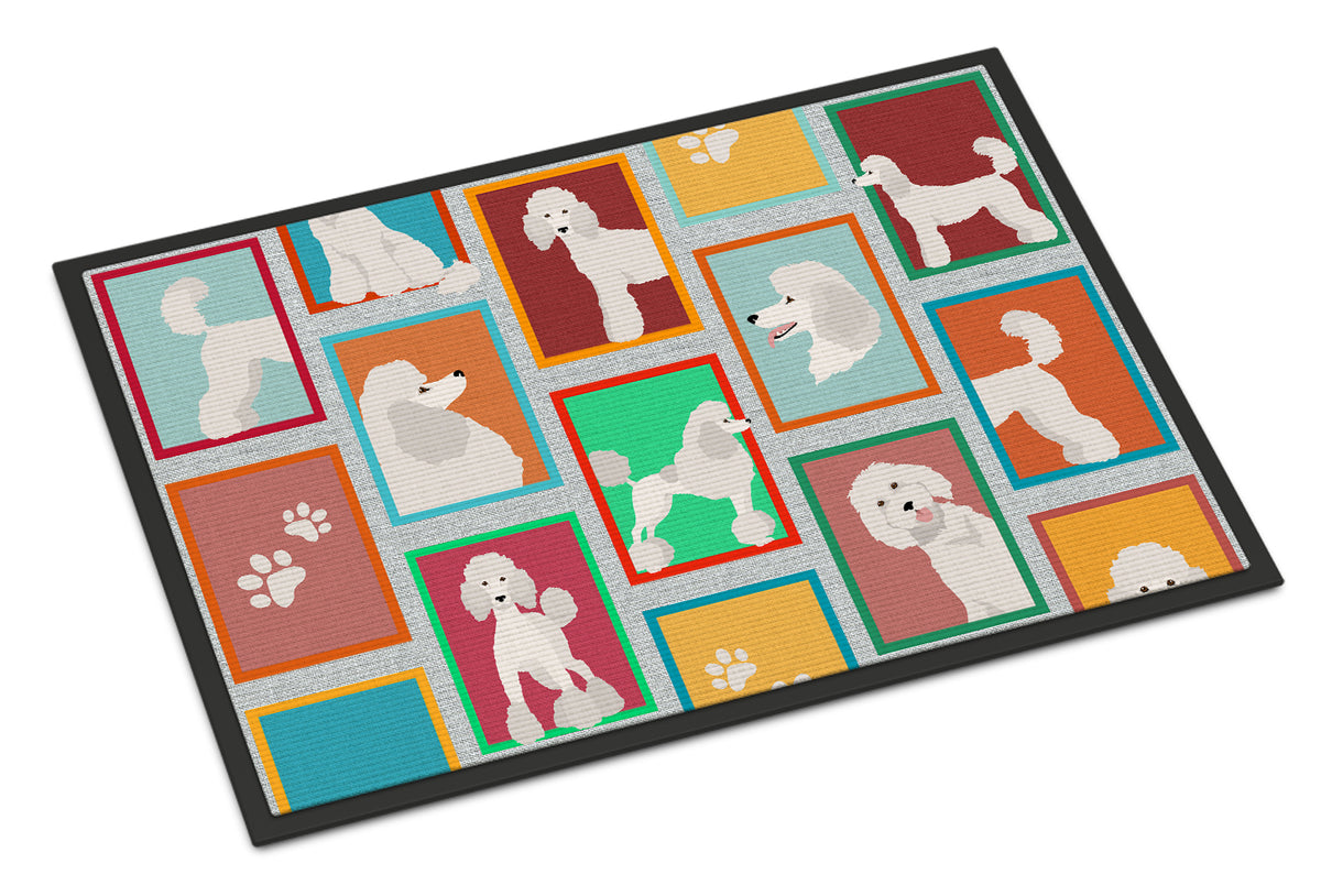 Caroline's Treasures Lots of White Standard Poodle Doormat - 18x27 Decorative Floor Mat – Indoor/Outdoor Rug with Artistic Flair