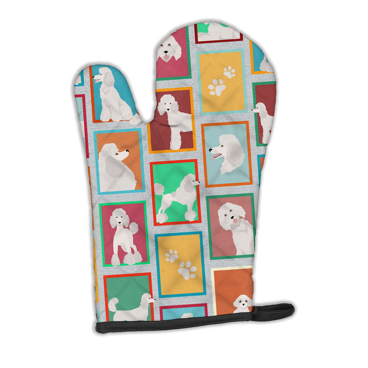 Lots of White Standard Poodle Oven Mitt  the-store.com.