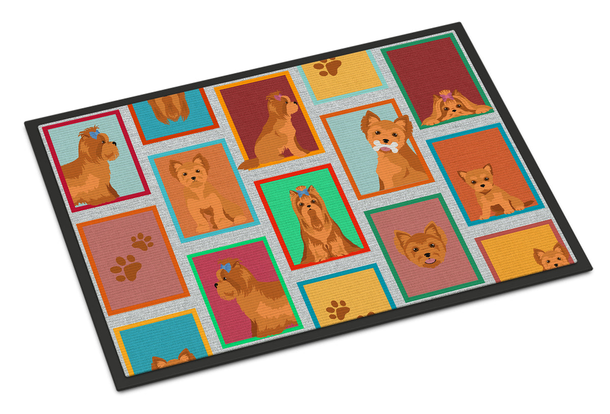 Caroline's Treasures Lots of Red Yorkie Doormat - 18x27 Decorative Floor Mat – Indoor/Outdoor Rug with Artistic Flair