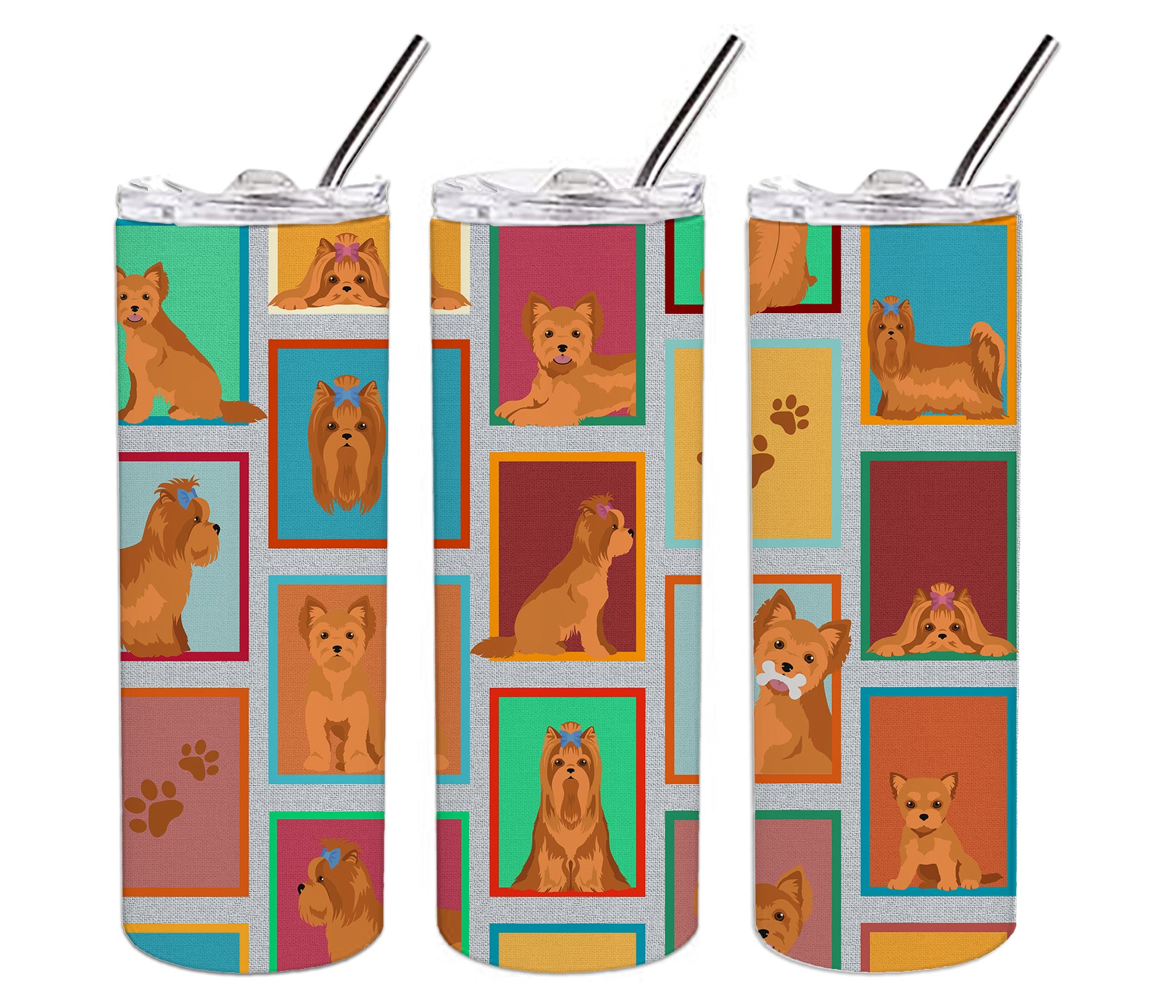 Lots of Red Yorkie Stainless Steel 20 oz Skinny Tumbler - the-store.com