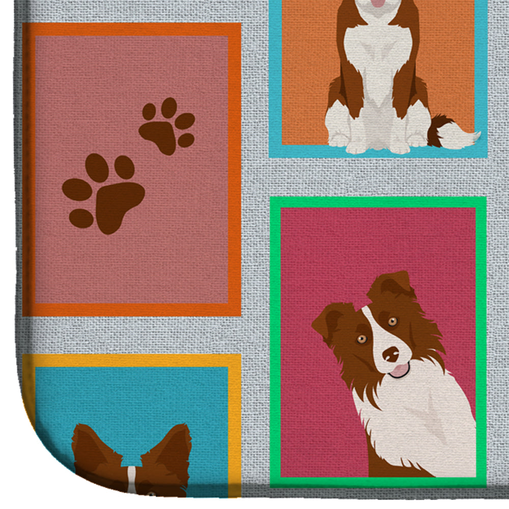 Lots of Red Border Collie Dish Drying Mat  the-store.com.