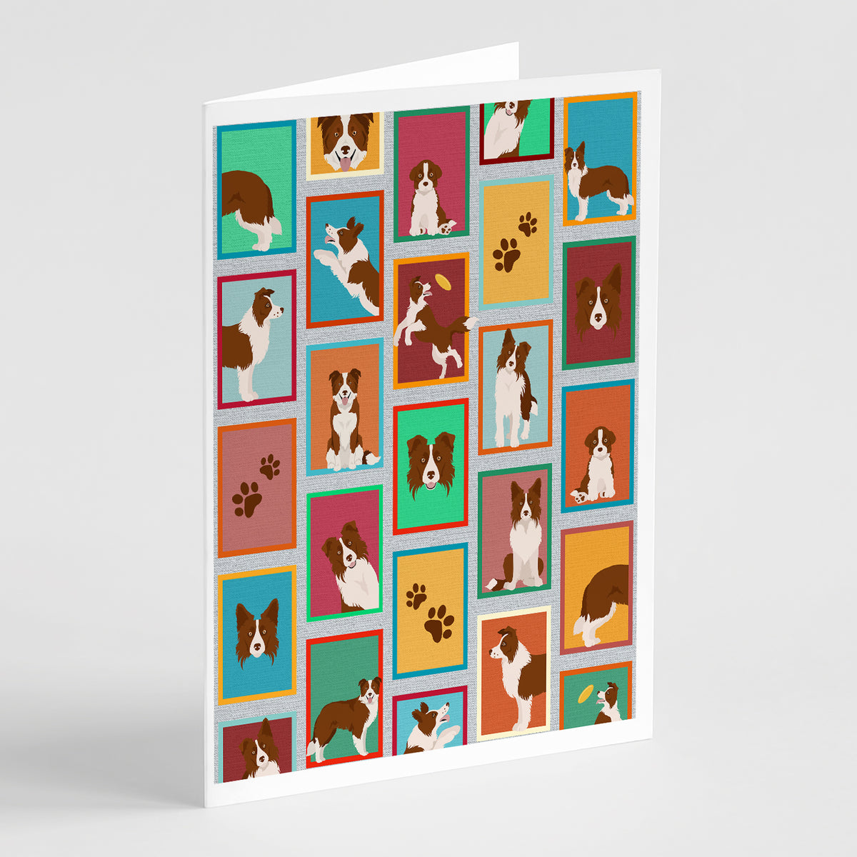 Buy this Lots of Red Border Collie Greeting Cards and Envelopes Pack of 8