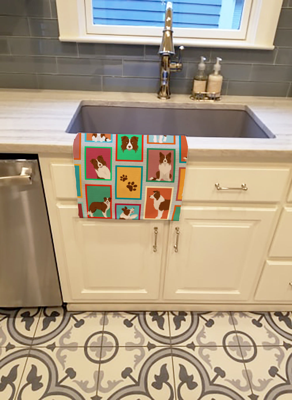 Lots of Red Border Collie Kitchen Towel - the-store.com