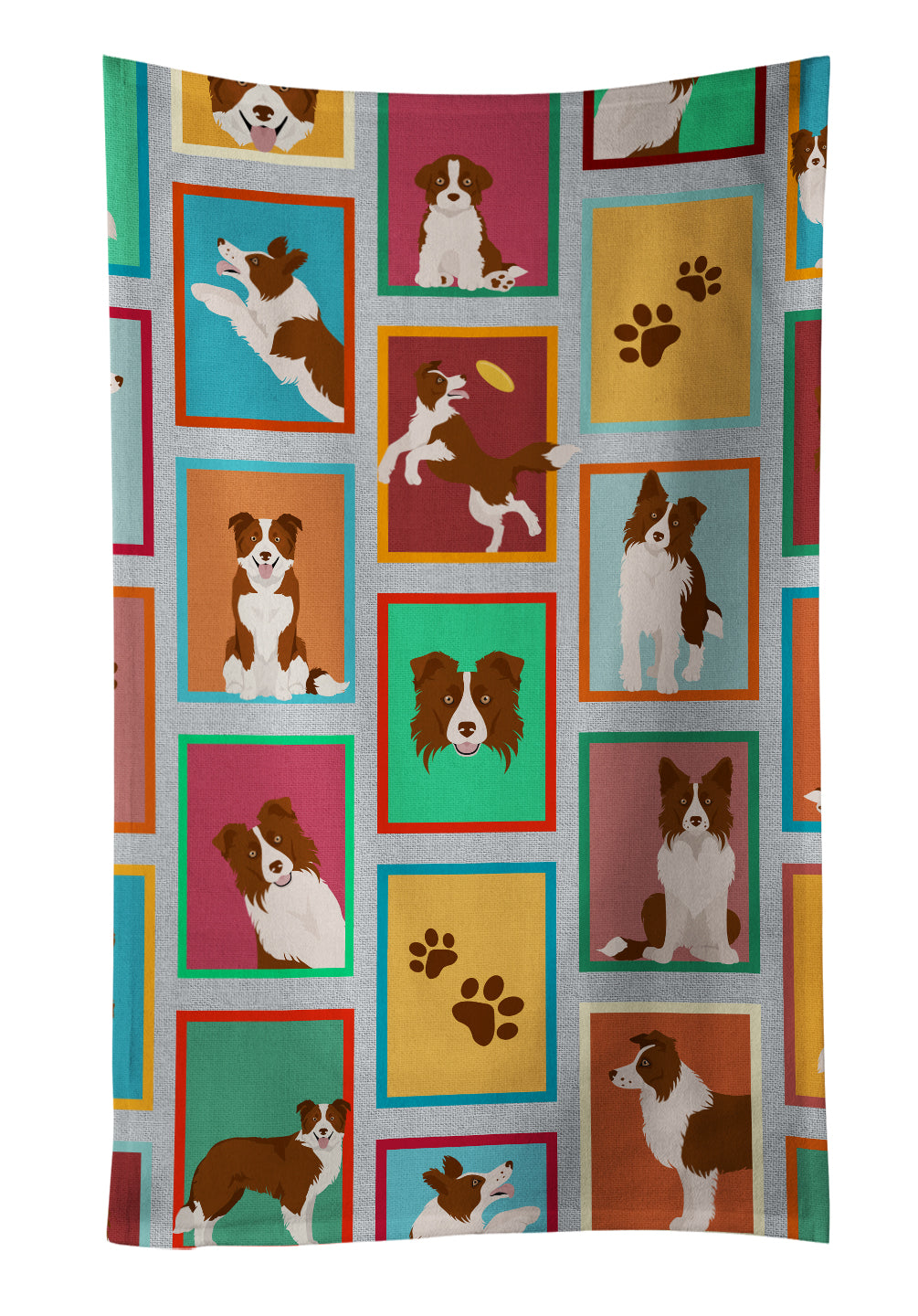 Buy this Lots of Red Border Collie Kitchen Towel