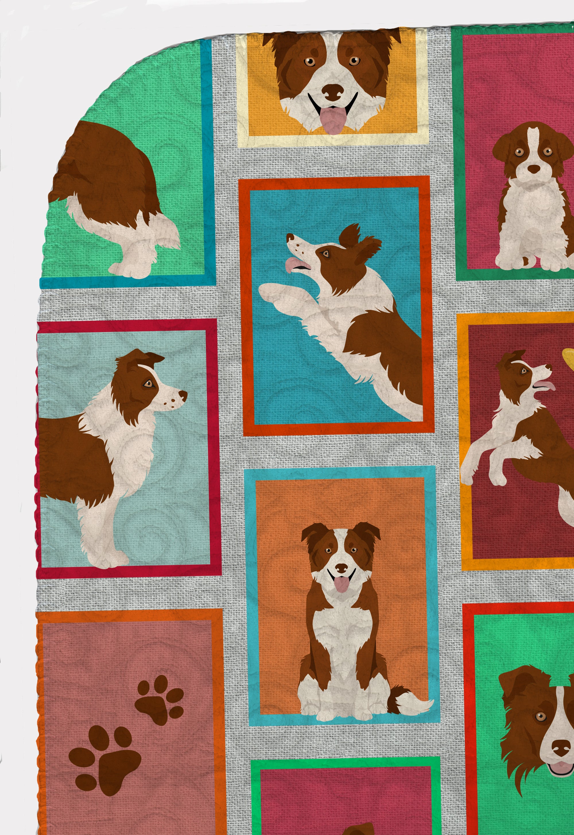 Lots of Red Border Collie Quilted Blanket 50x60 - the-store.com