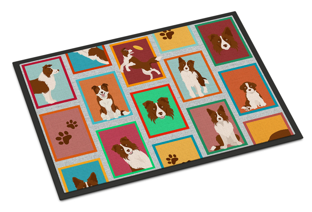 Buy this Lots of Red Border Collie Indoor or Outdoor Mat 18x27
