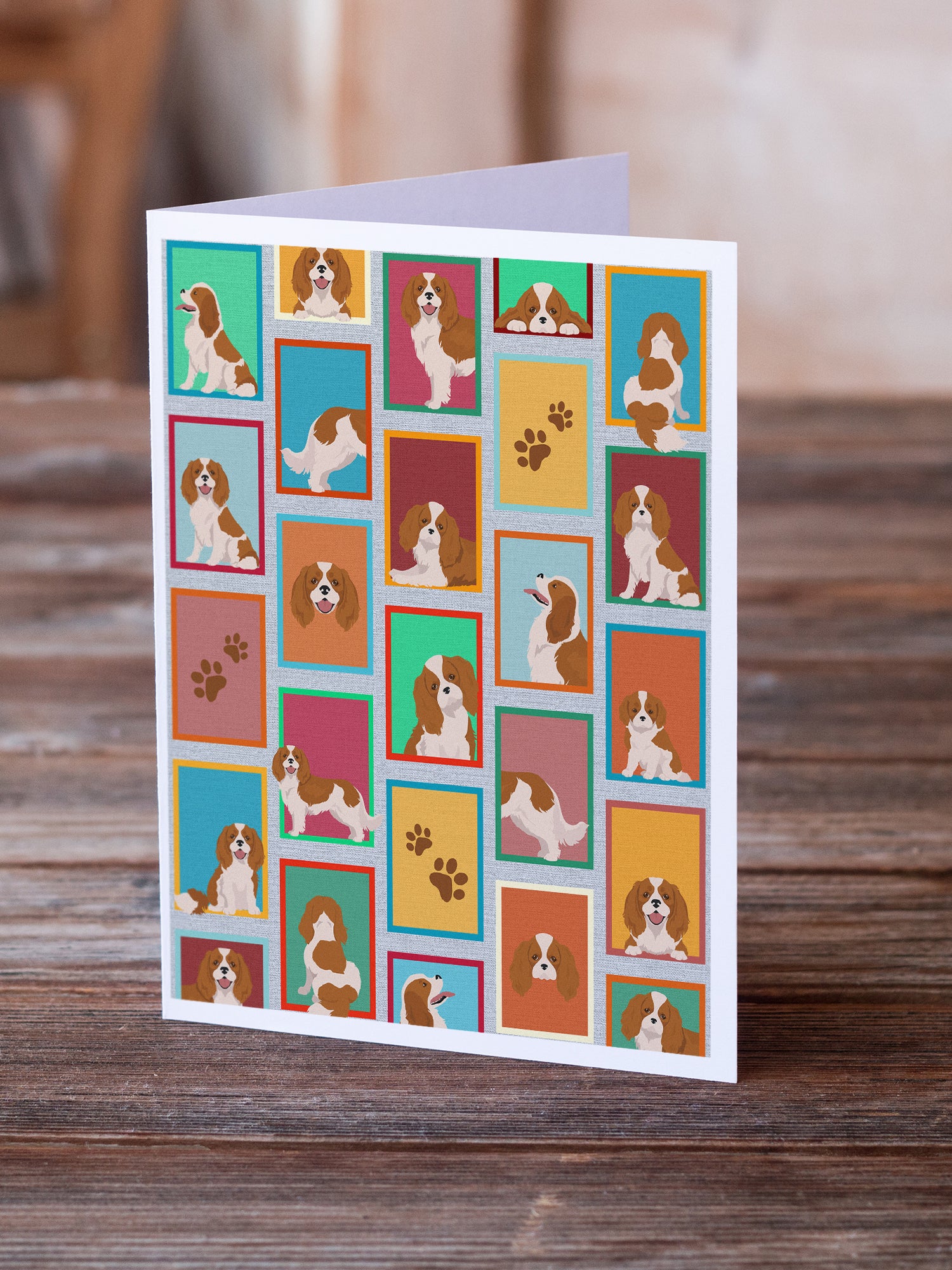 Lots of Blenheim Cavalier Spaniel Greeting Cards and Envelopes Pack of 8 - the-store.com