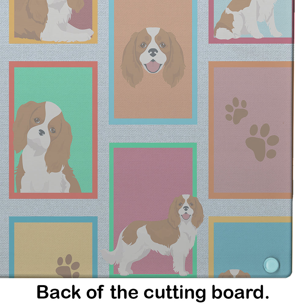 Lots of Blenheim Cavalier Spaniel Glass Cutting Board Large - the-store.com