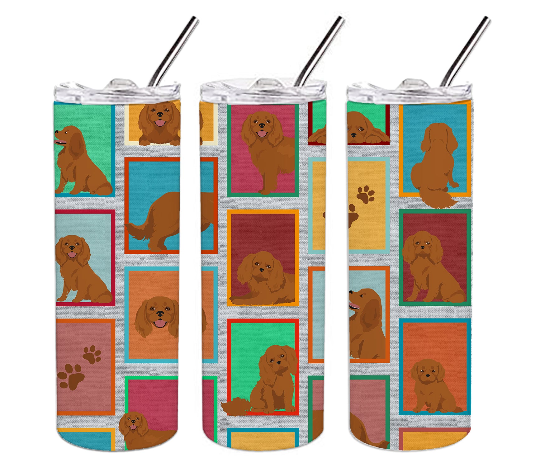 Lots of Ruby Cavalier Spaniel Stainless Steel 20 oz Skinny Tumbler - the-store.com