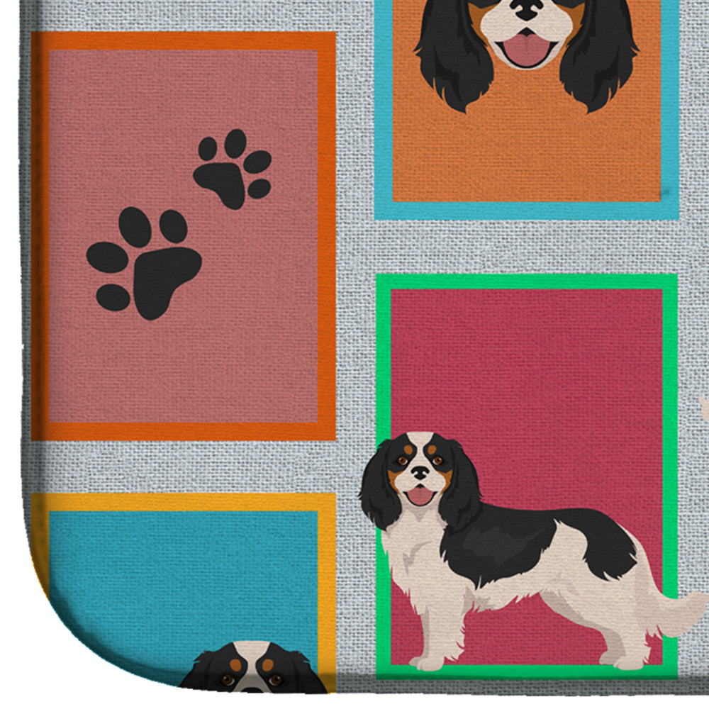 Lots of Tricolor Cavalier Spaniel Dish Drying Mat