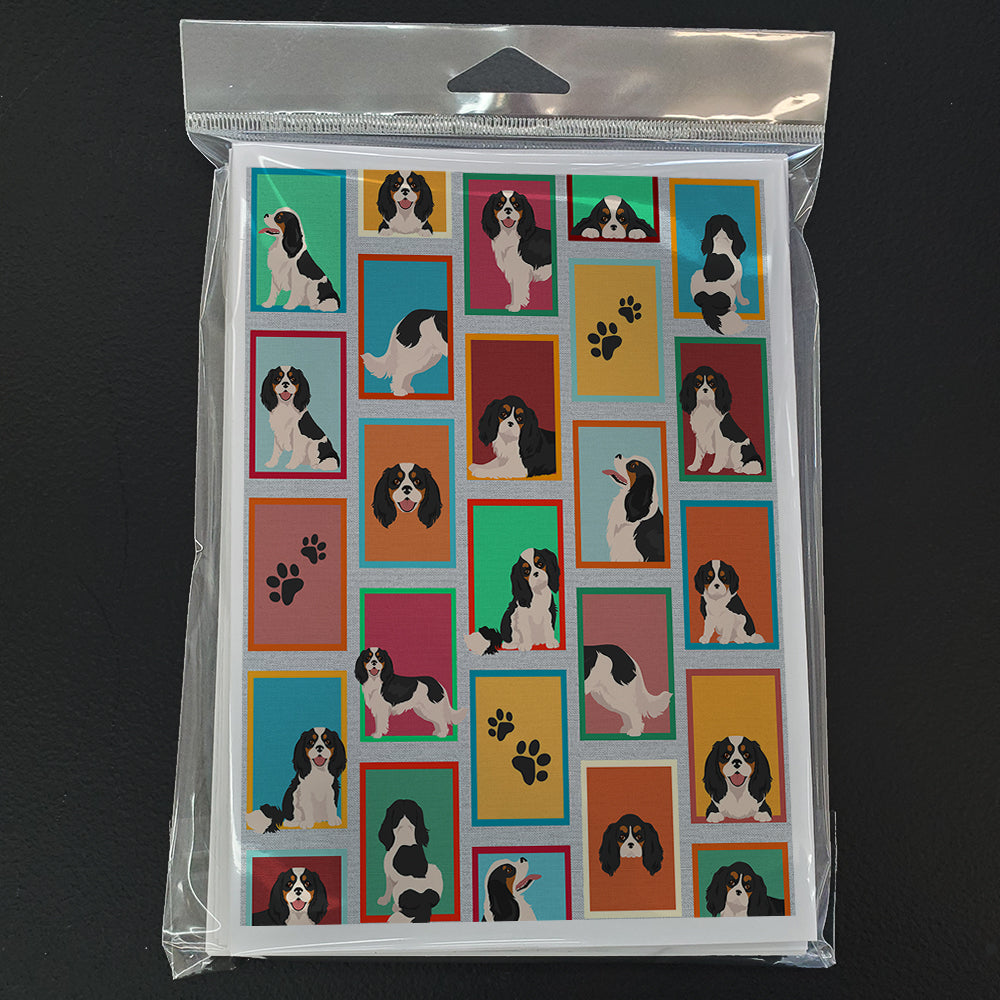 Lots of Tricolor Cavalier Spaniel Greeting Cards and Envelopes Pack of 8 - the-store.com