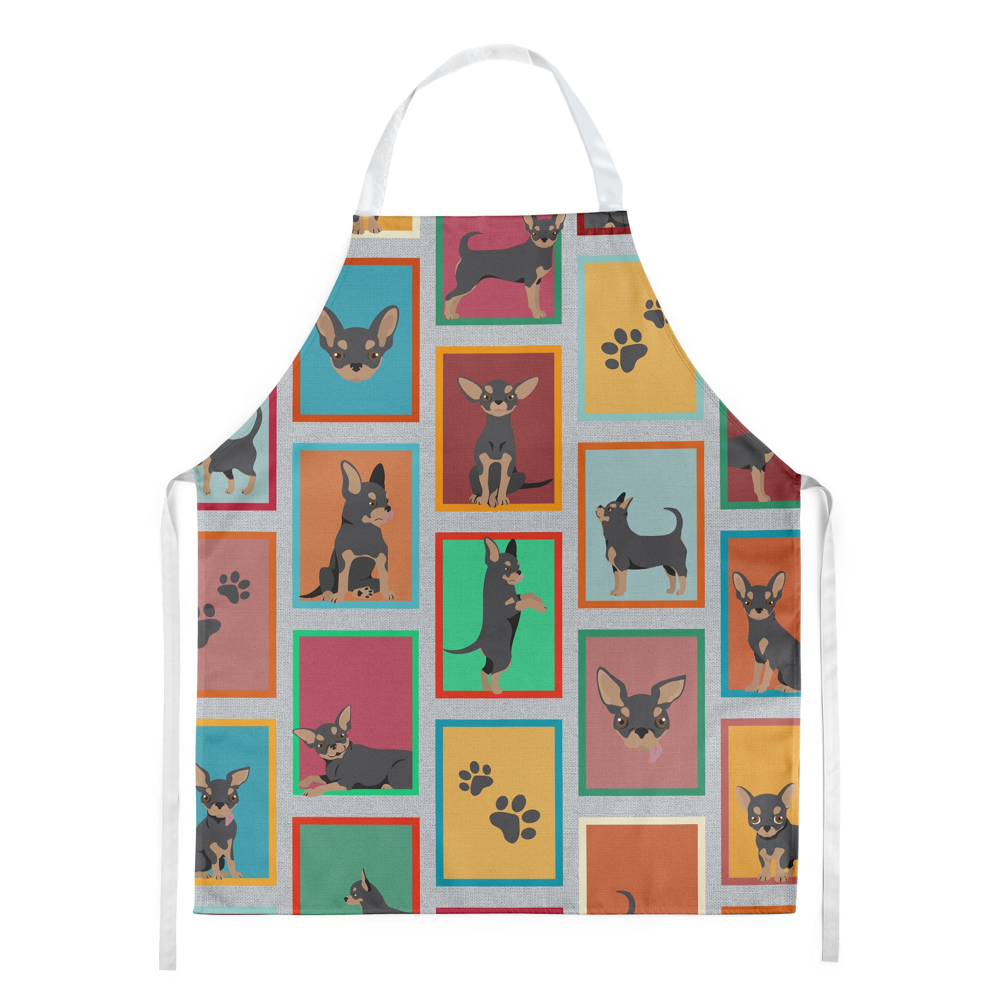 Lots of Black and Tan Chihuahua Apron  the-store.com.