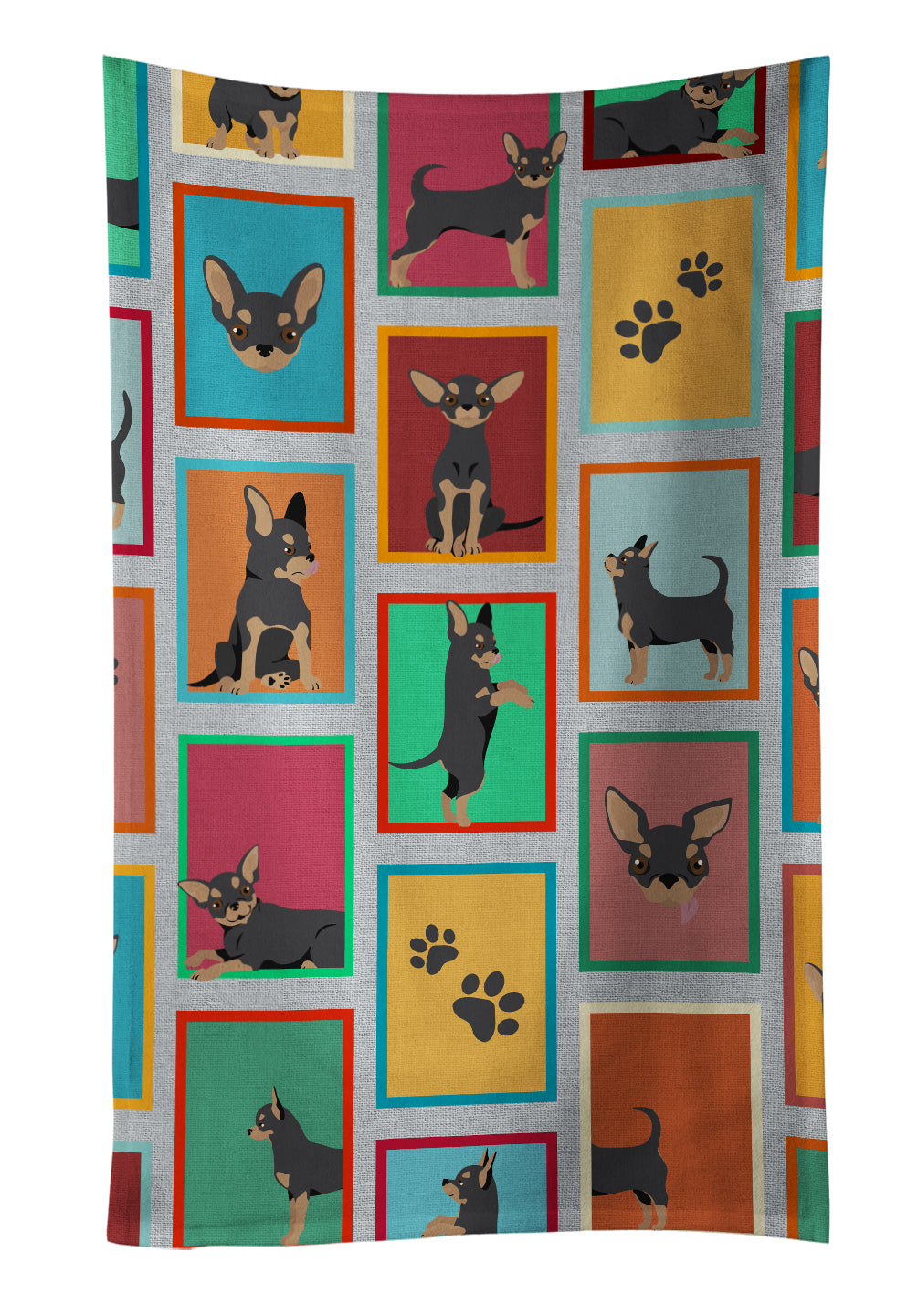 Buy this Lots of Black and Tan Chihuahua Kitchen Towel