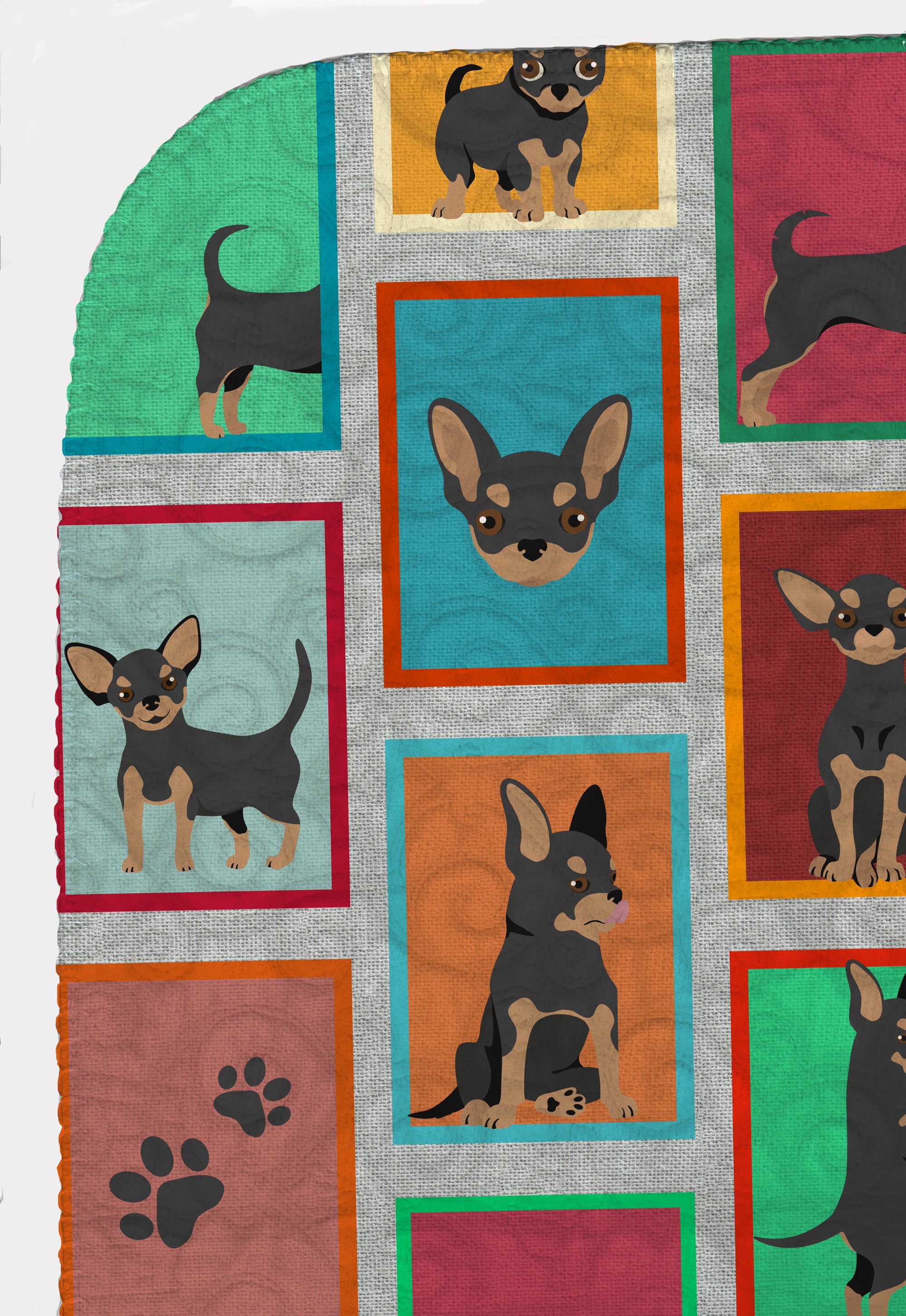 Lots of Black and Tan Chihuahua Quilted Blanket 50x60 - the-store.com