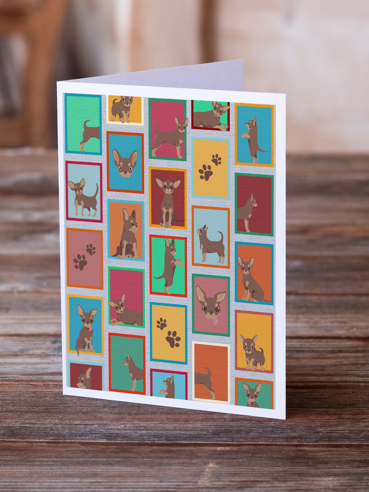 Lots of Chocolate Chihuahua Greeting Cards and Envelopes Pack of 8 - the-store.com