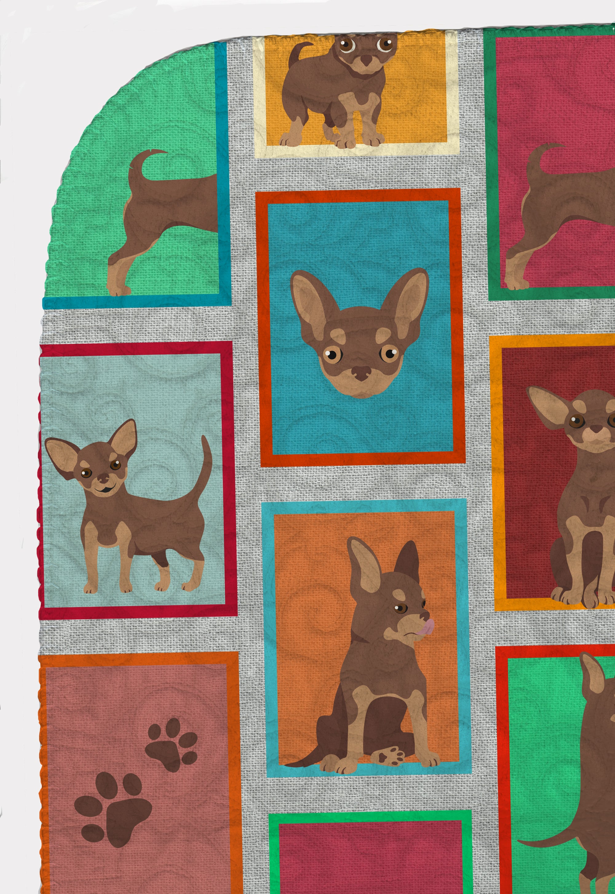 Lots of Chocolate Chihuahua Quilted Blanket 50x60 - the-store.com