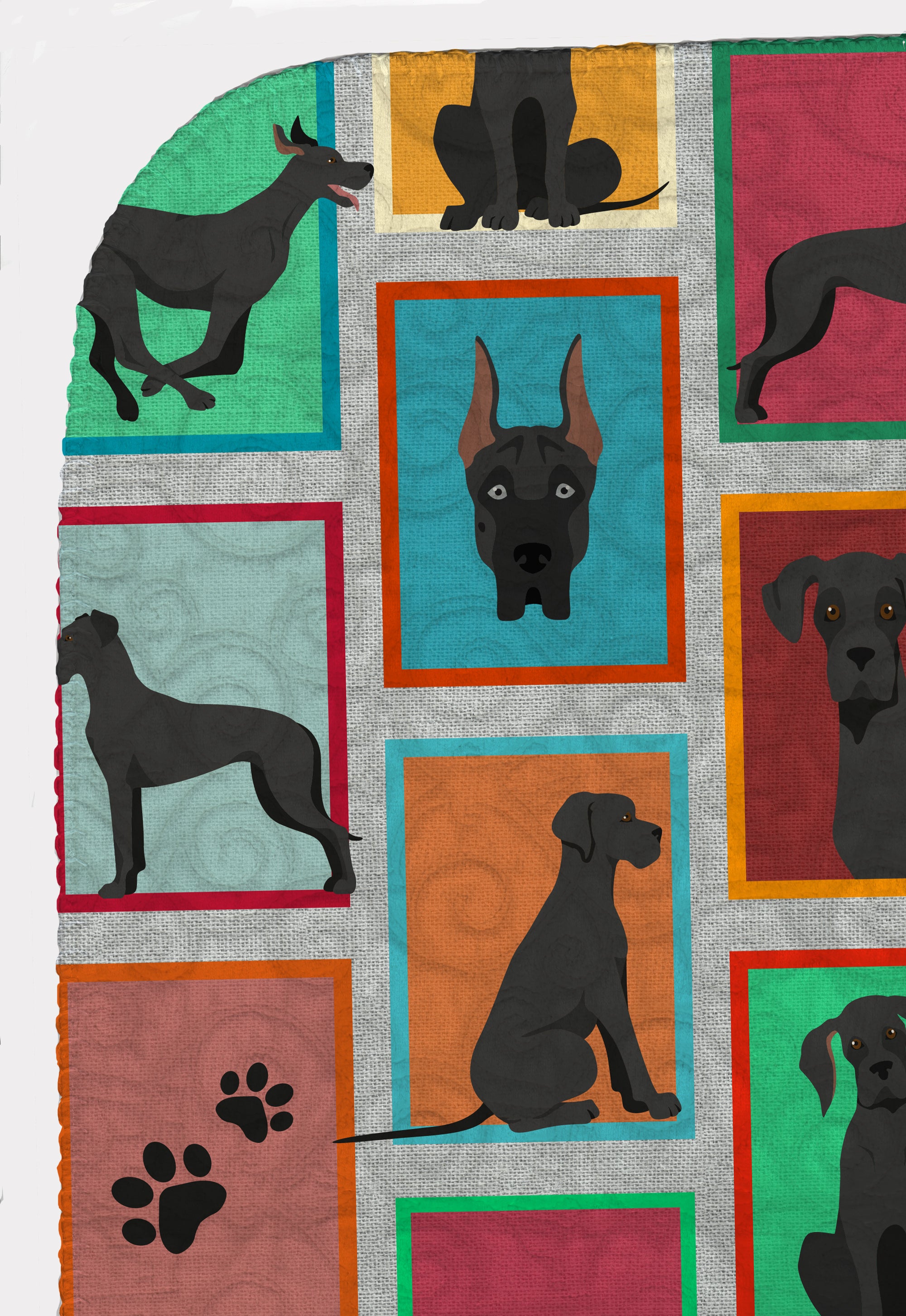 Lots of Black Great Dane Quilted Blanket 50x60 - the-store.com
