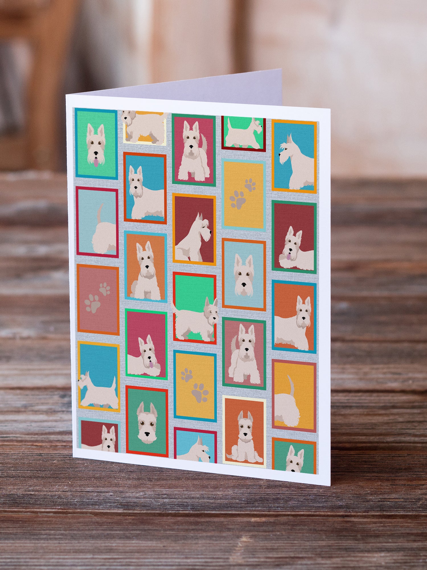Lots of Wheaten Scottish Terrier Greeting Cards and Envelopes Pack of 8 - the-store.com