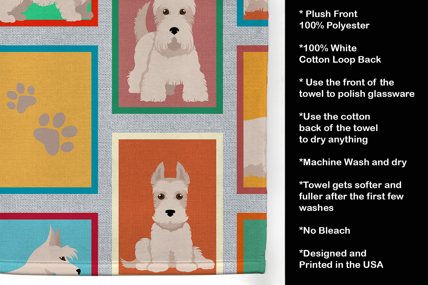 Lots of Wheaten Scottish Terrier Kitchen Towel - the-store.com