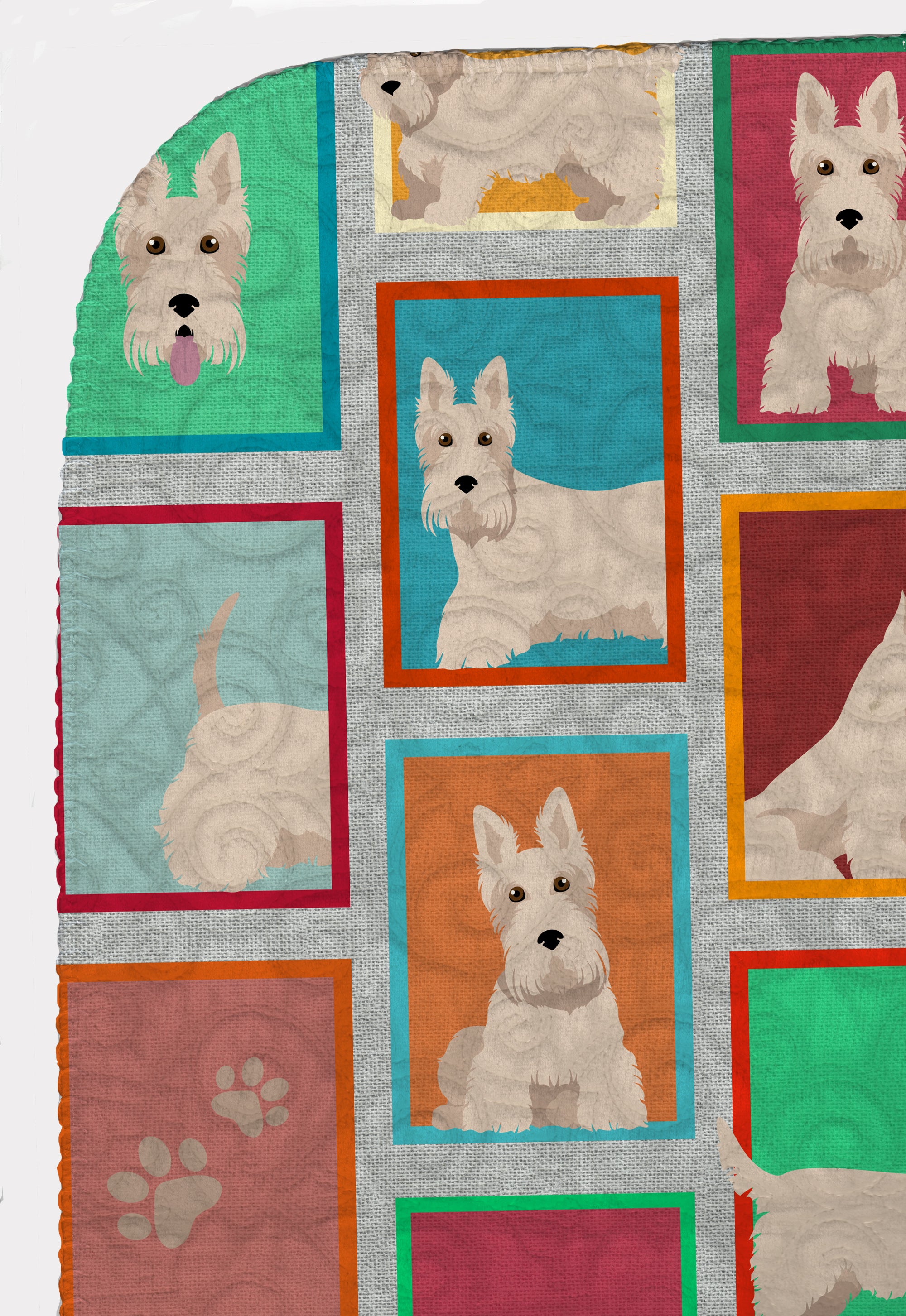 Lots of Wheaten Scottish Terrier Quilted Blanket 50x60 - the-store.com