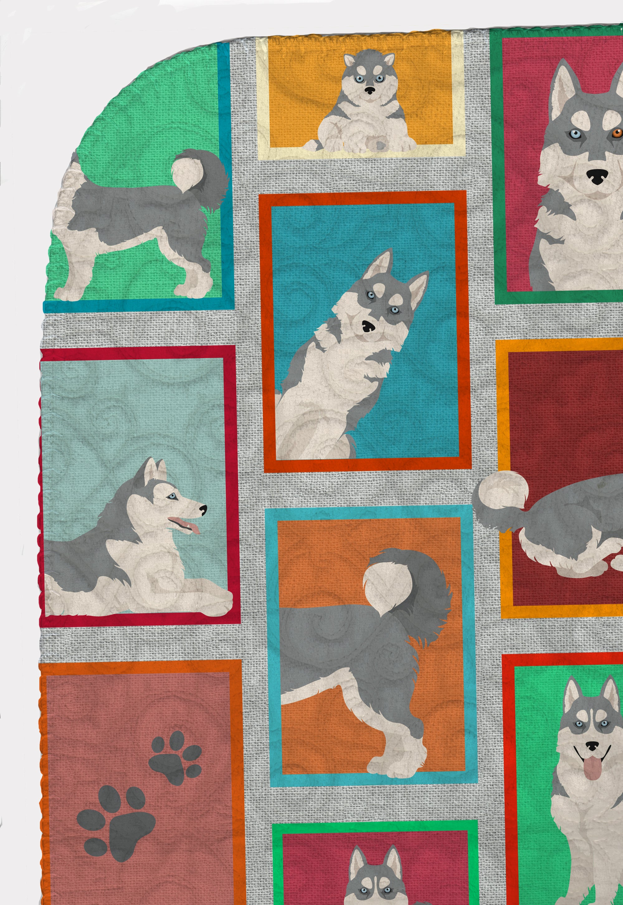 Lots of Grey Siberian Husky Quilted Blanket 50x60 - the-store.com