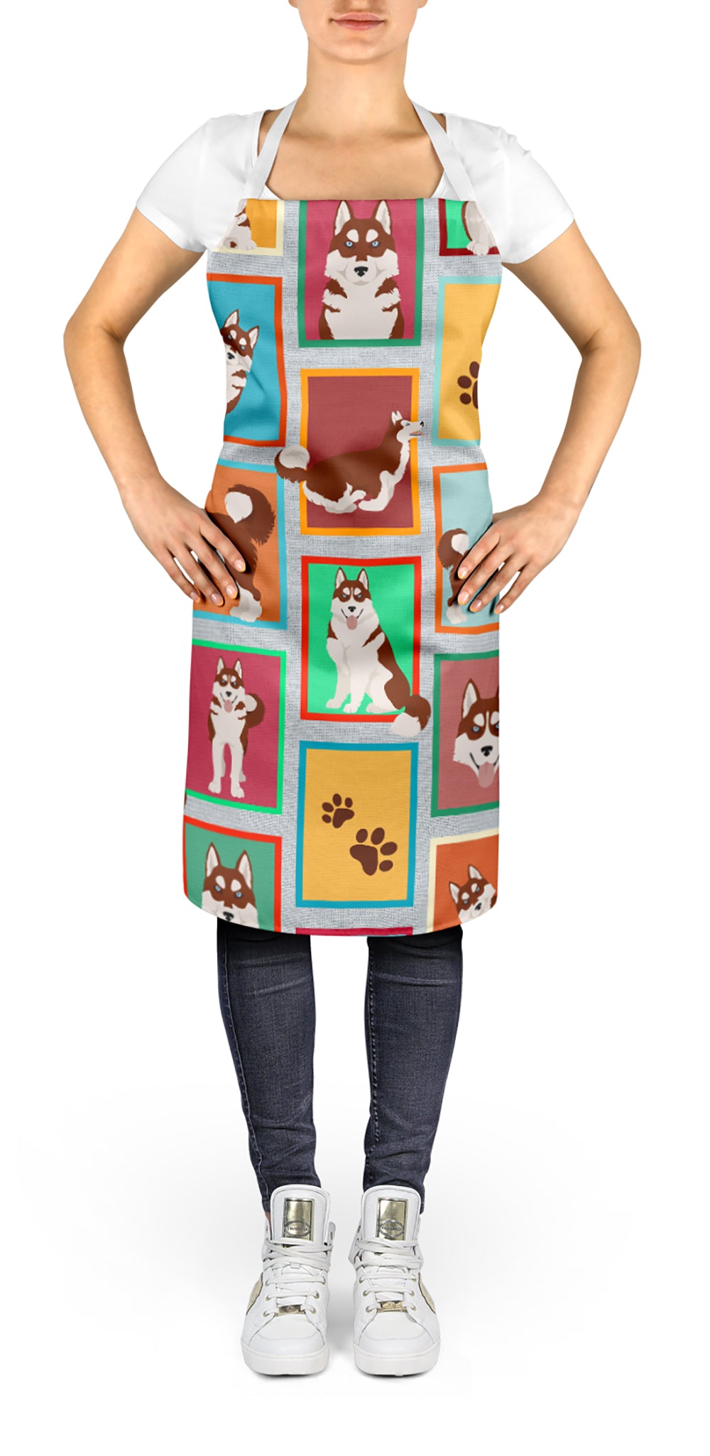 Lots of Red Siberian Husky Apron  the-store.com.