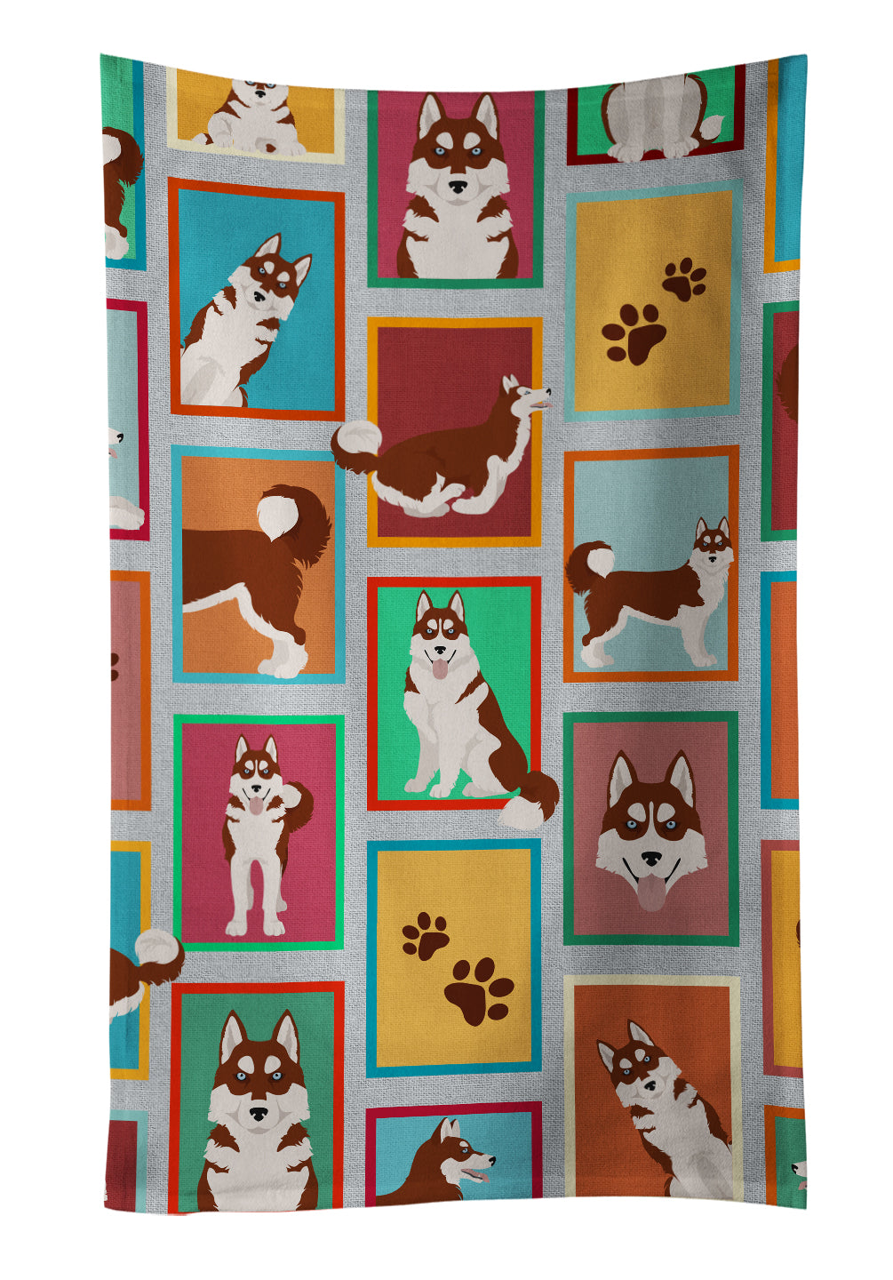Buy this Lots of Red Siberian Husky Kitchen Towel