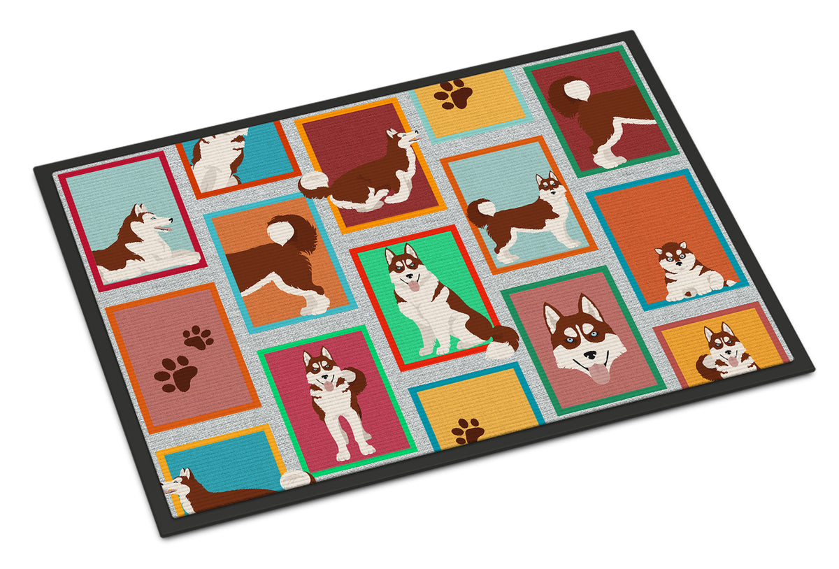 Caroline's Treasures Lots of Red Siberian Husky Doormat - 18x27 Decorative Floor Mat – Indoor/Outdoor Rug with Artistic Flair