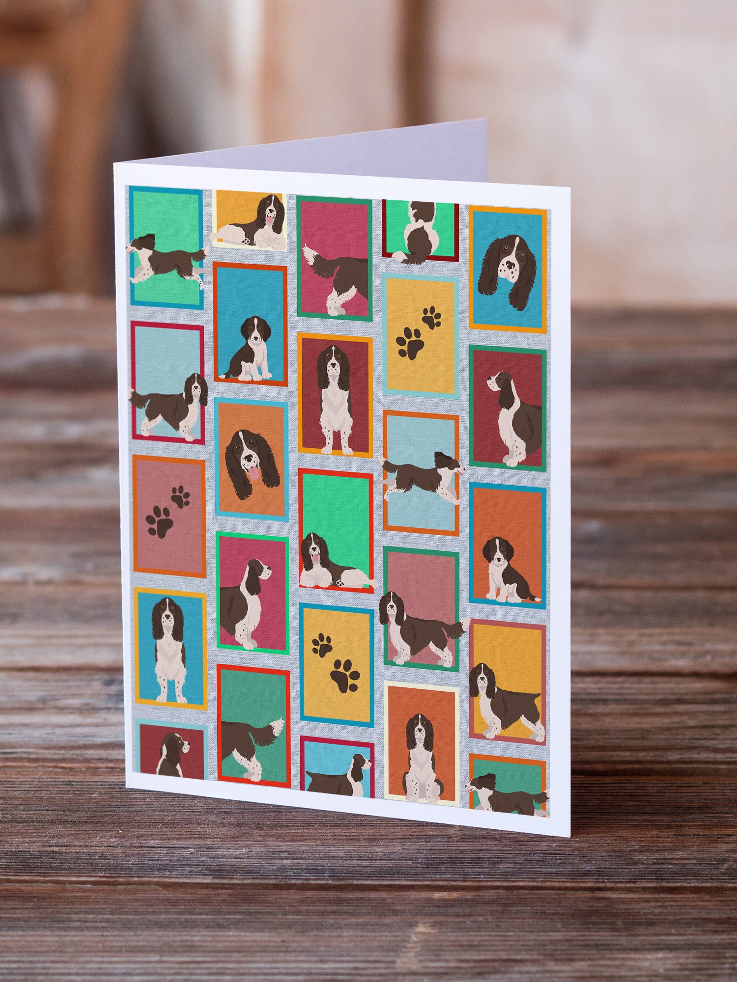 Lots of Liver English Springer Spaniel Greeting Cards and Envelopes Pack of 8 - the-store.com