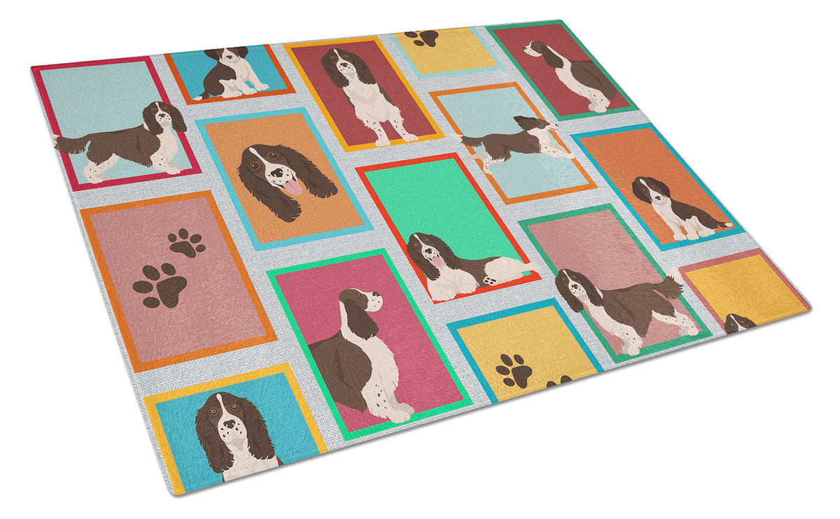 Buy this Lots of Liver English Springer Spaniel Glass Cutting Board Large