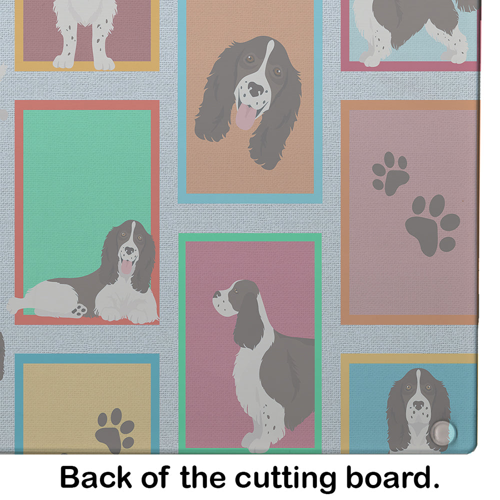 Lots of Liver English Springer Spaniel Glass Cutting Board Large - the-store.com