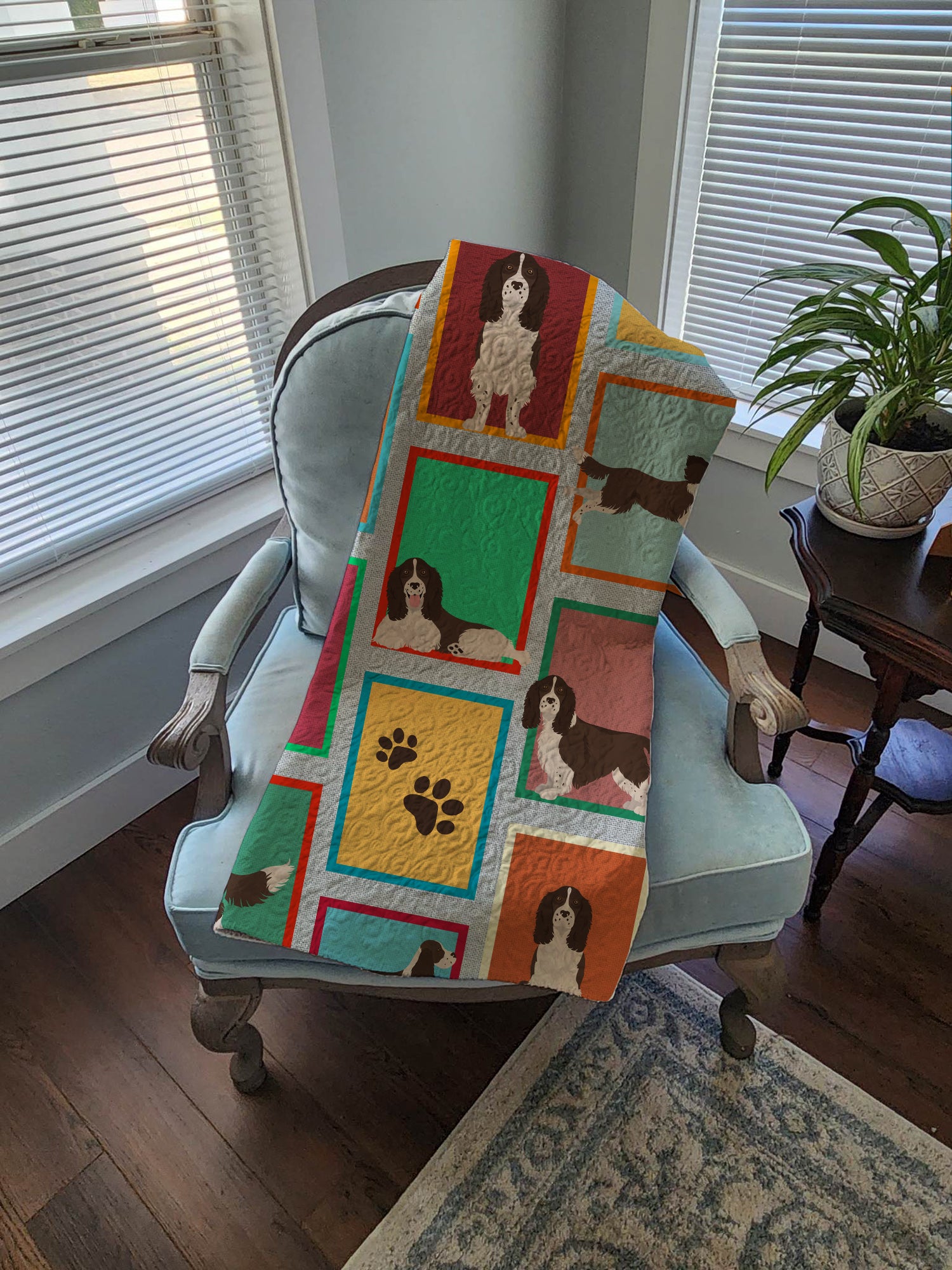 Lots of Liver English Springer Spaniel Quilted Blanket 50x60 - the-store.com