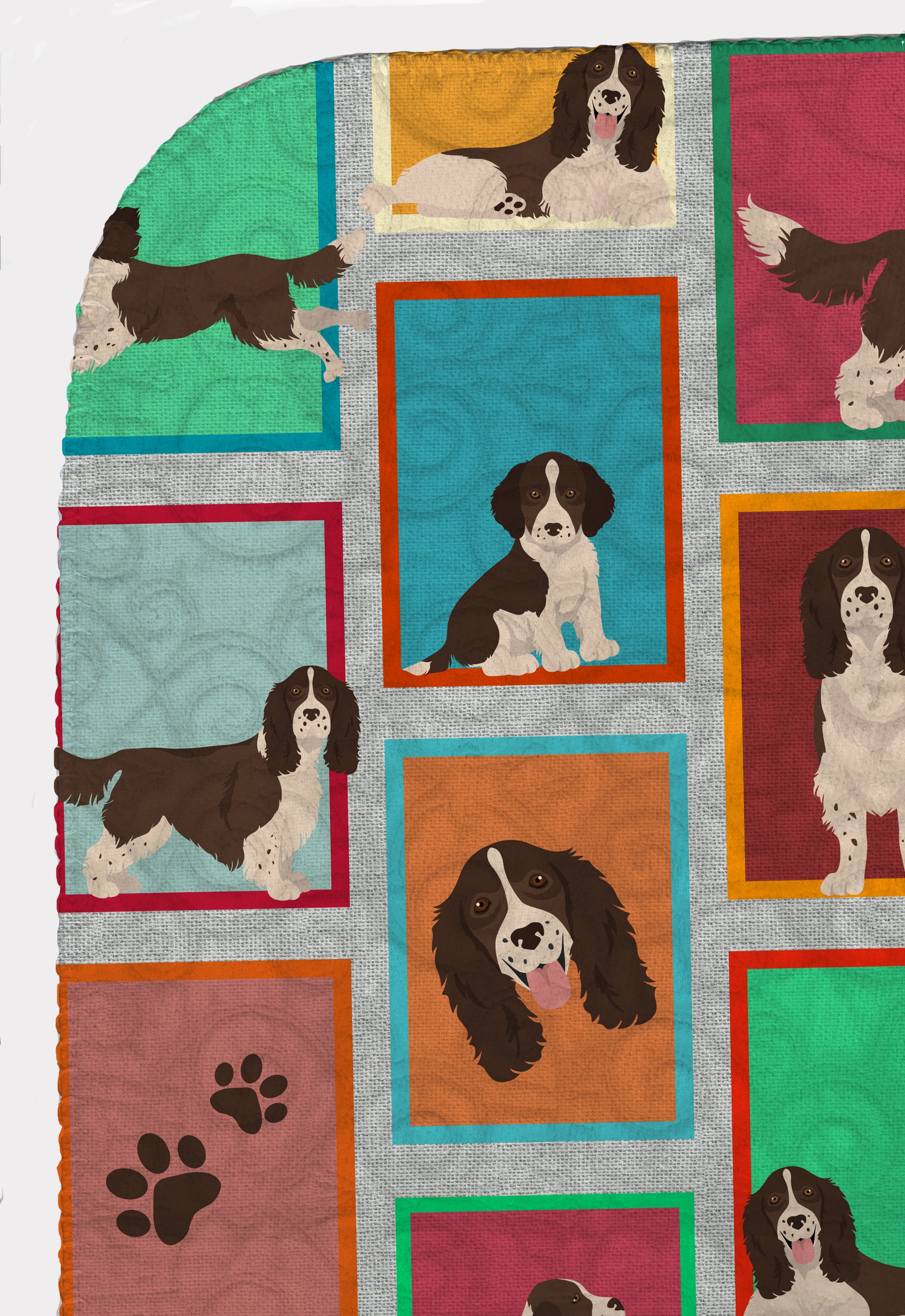Lots of Liver English Springer Spaniel Quilted Blanket 50x60 - the-store.com