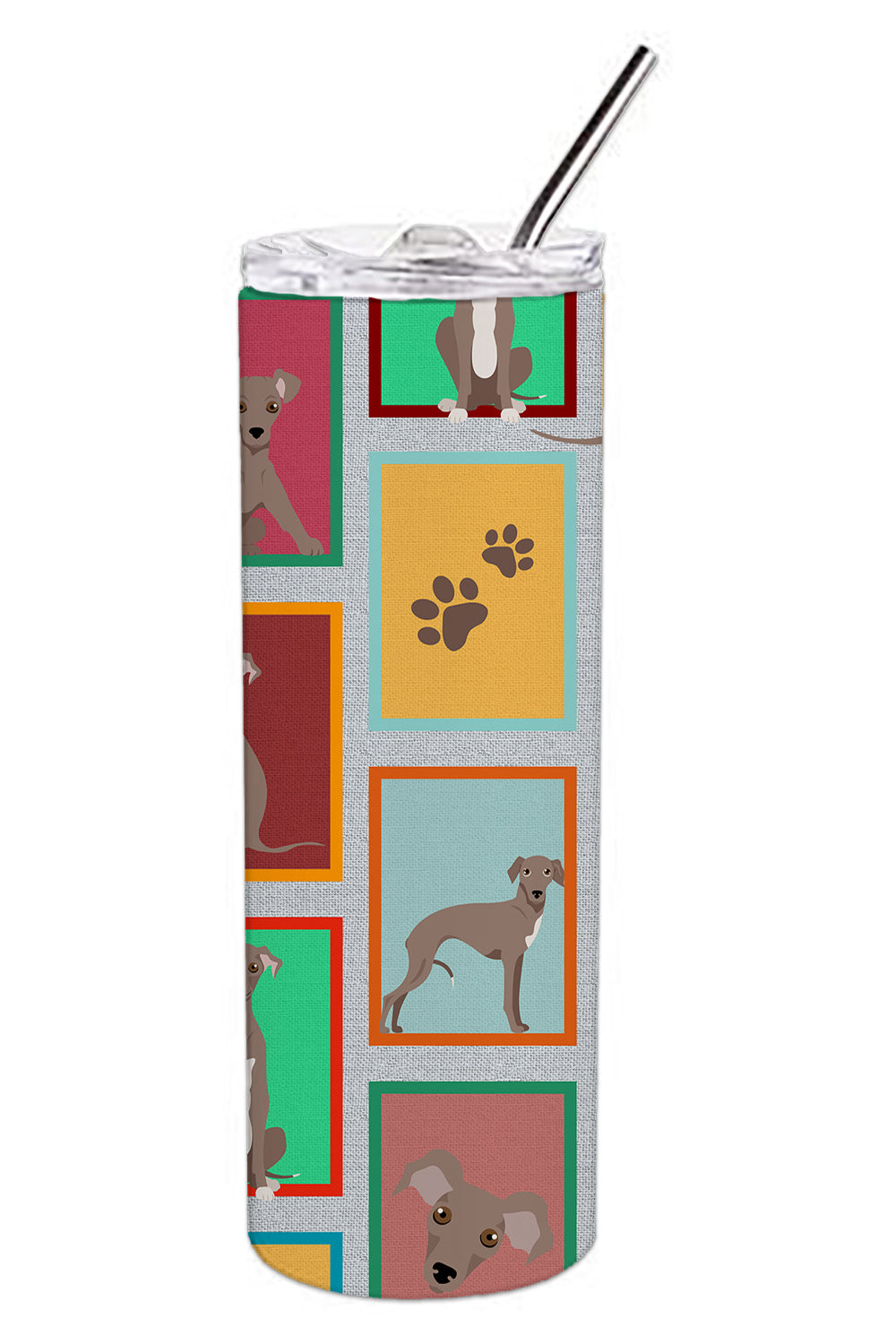 Lots of Fawn Italian Greyhound Stainless Steel 20 oz Skinny Tumbler - the-store.com