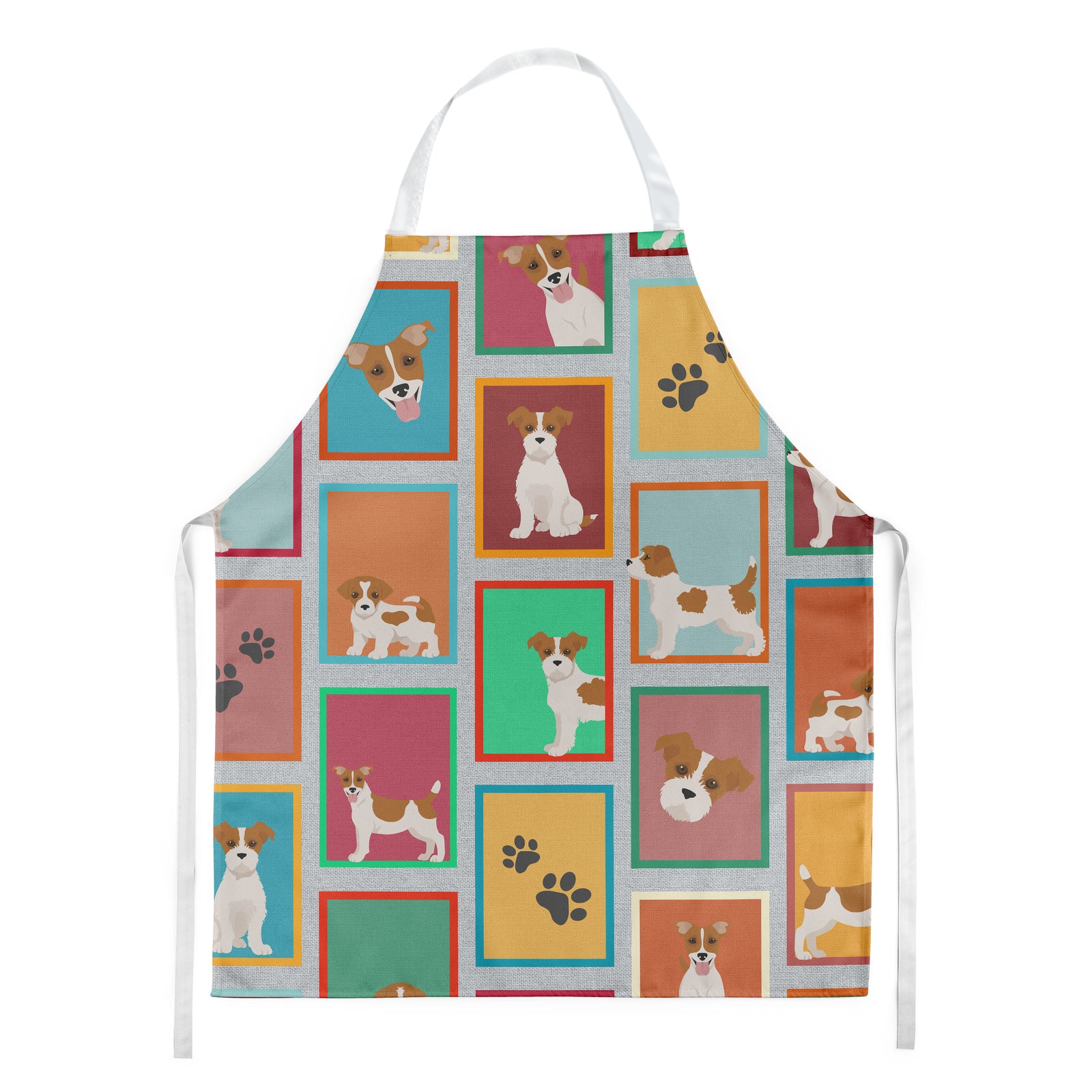 Lots of Red and White Jack Russell Terrier Apron