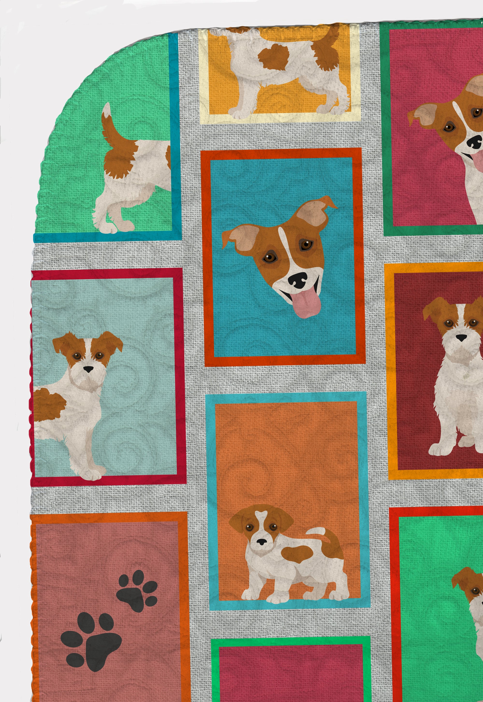 Lots of Red and White Jack Russell Terrier Quilted Blanket 50x60 - the-store.com