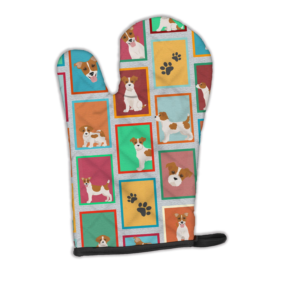 Lots of Red and White Jack Russell Terrier Oven Mitt  the-store.com.