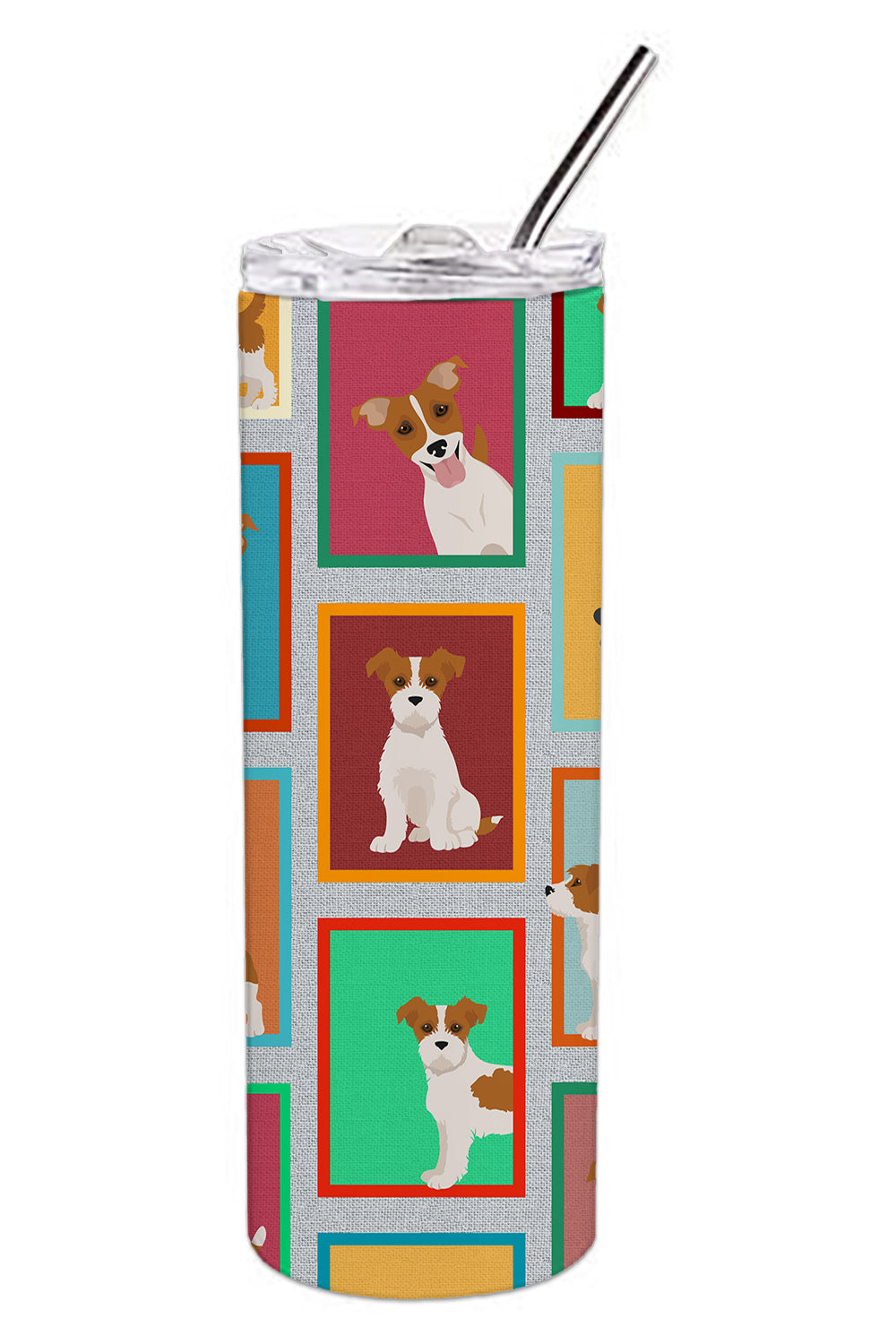 Buy this Lots of Red and White Jack Russell Terrier Stainless Steel 20 oz Skinny Tumbler