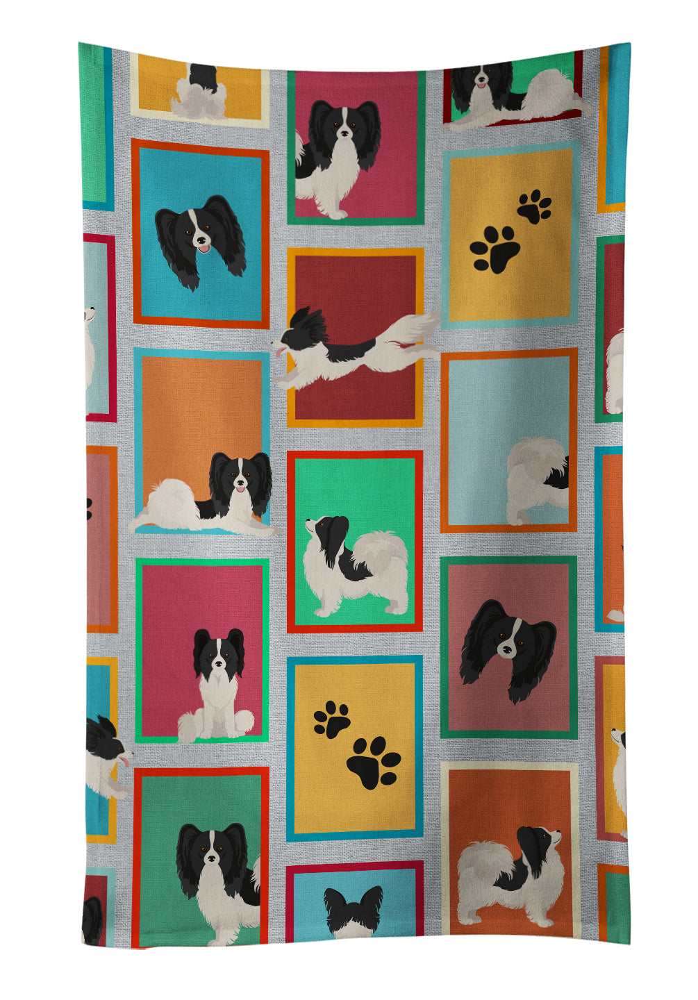 Buy this Lots of Black and Whtie Papillon Kitchen Towel