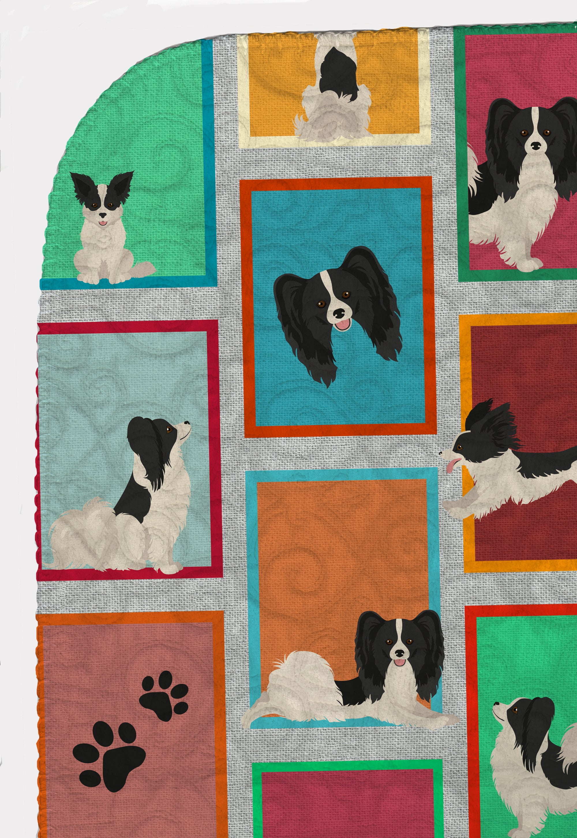 Lots of Black and Whtie Papillon Quilted Blanket 50x60 - the-store.com