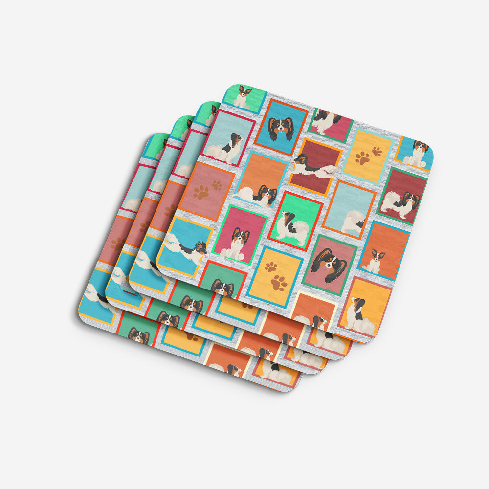 Lots of Tricolor Papillon Foam Coaster Set of 4