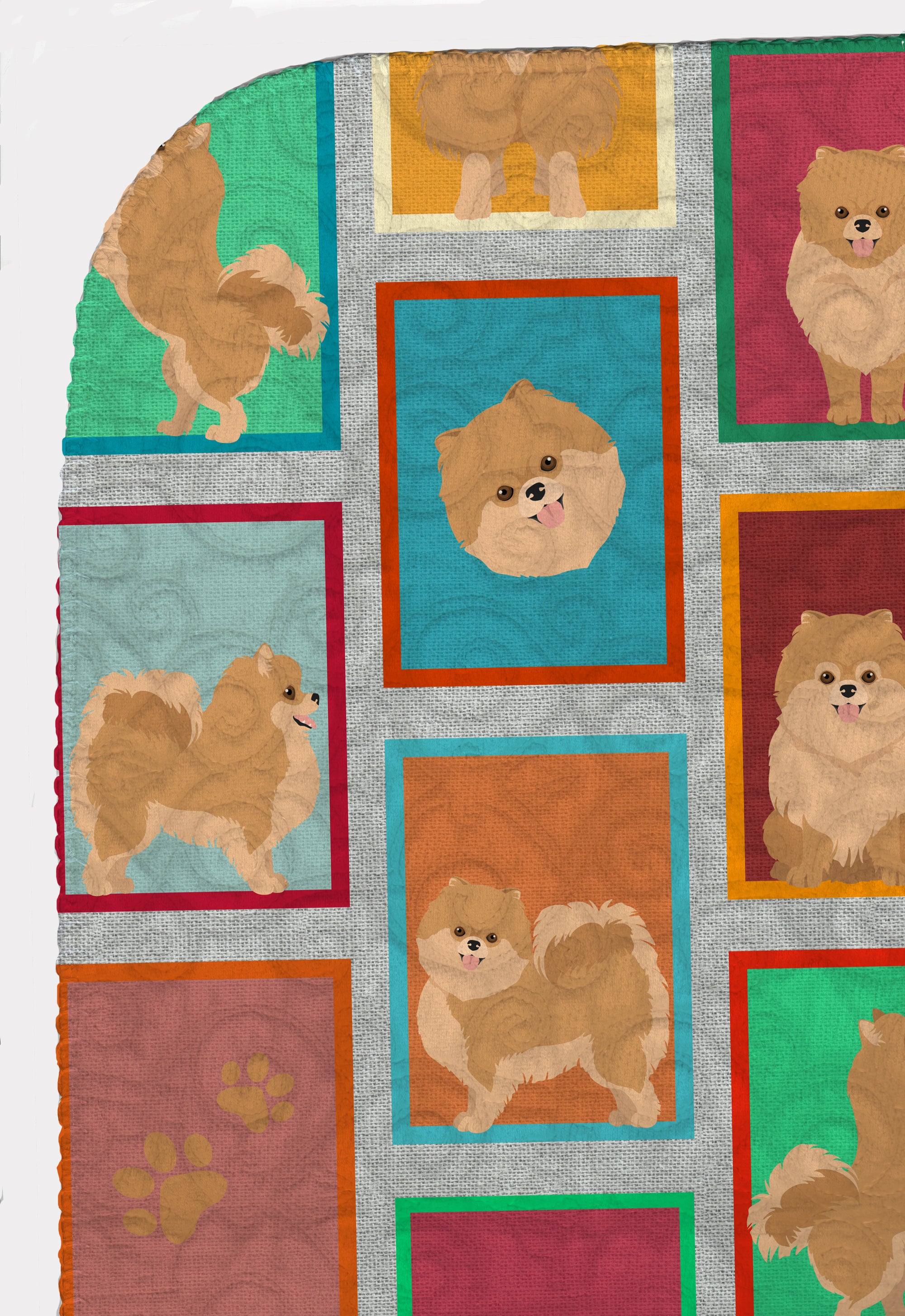 Lots of Orange Pomeranian Quilted Blanket 50x60 - the-store.com