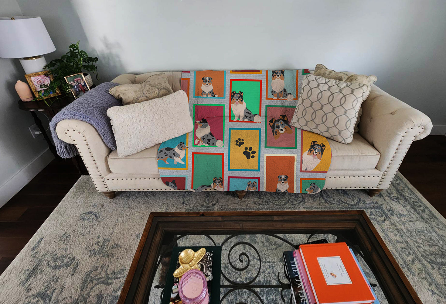 Caroline's Treasures Lots of Blue Merle Sheltie Quilted Blanket 50x60