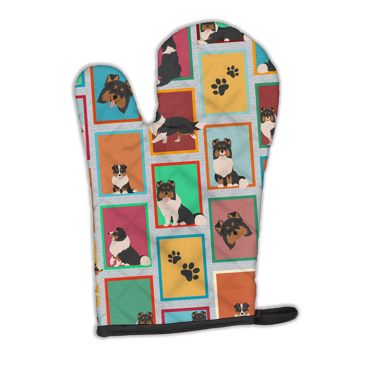 Lots of Tricolor Sheltie Oven Mitt  the-store.com.