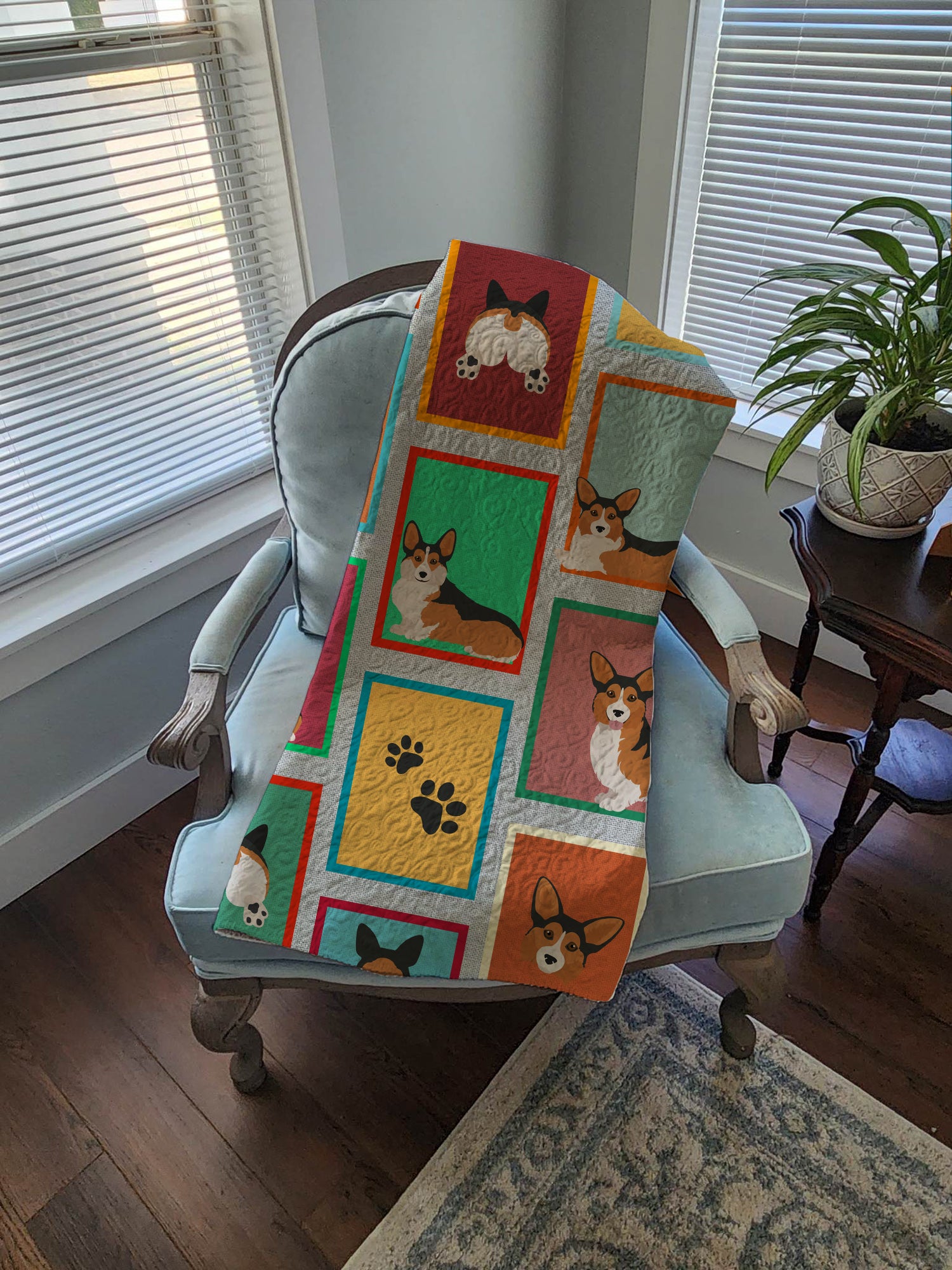 Lots of Sable Pembroke Corgi Quilted Blanket 50x60 - the-store.com