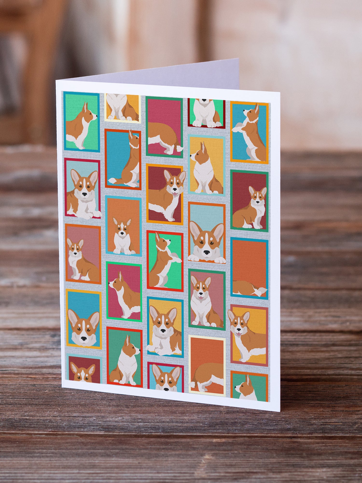 Lots of Red Cardigan Corgi Greeting Cards and Envelopes Pack of 8 - the-store.com