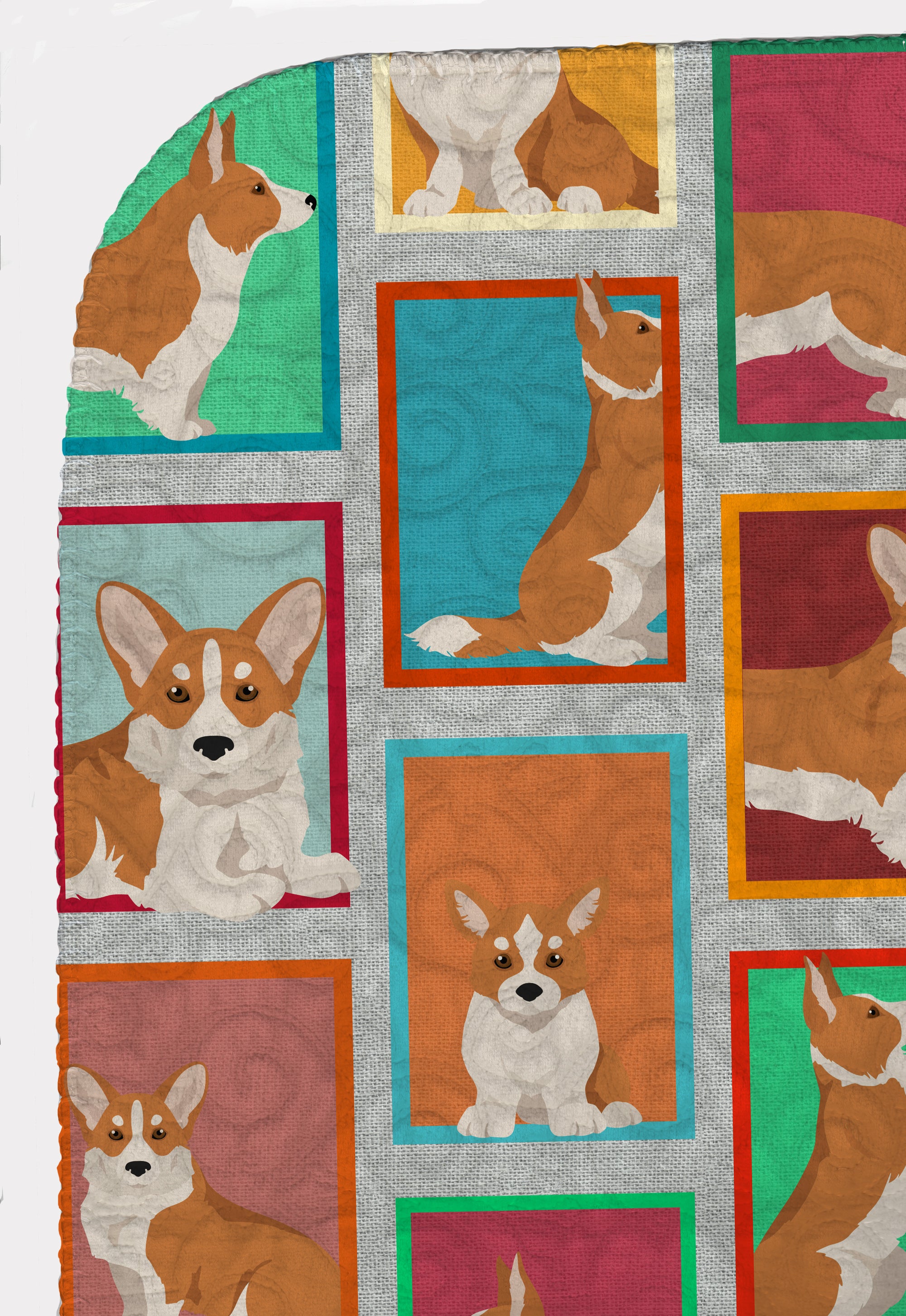 Lots of Red Cardigan Corgi Quilted Blanket 50x60 - the-store.com