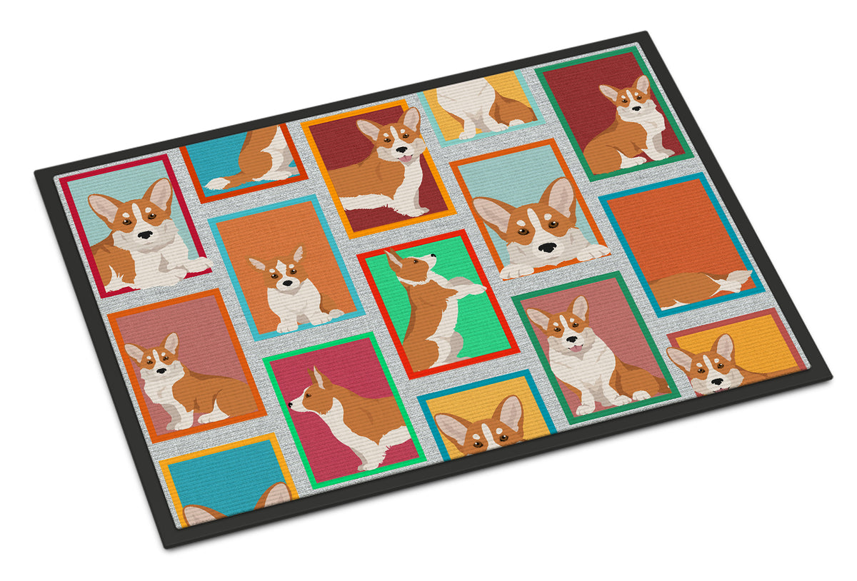 Caroline's Treasures Lots of Red Cardigan Corgi Doormat - 18x27 Decorative Floor Mat – Indoor/Outdoor Rug with Artistic Flair