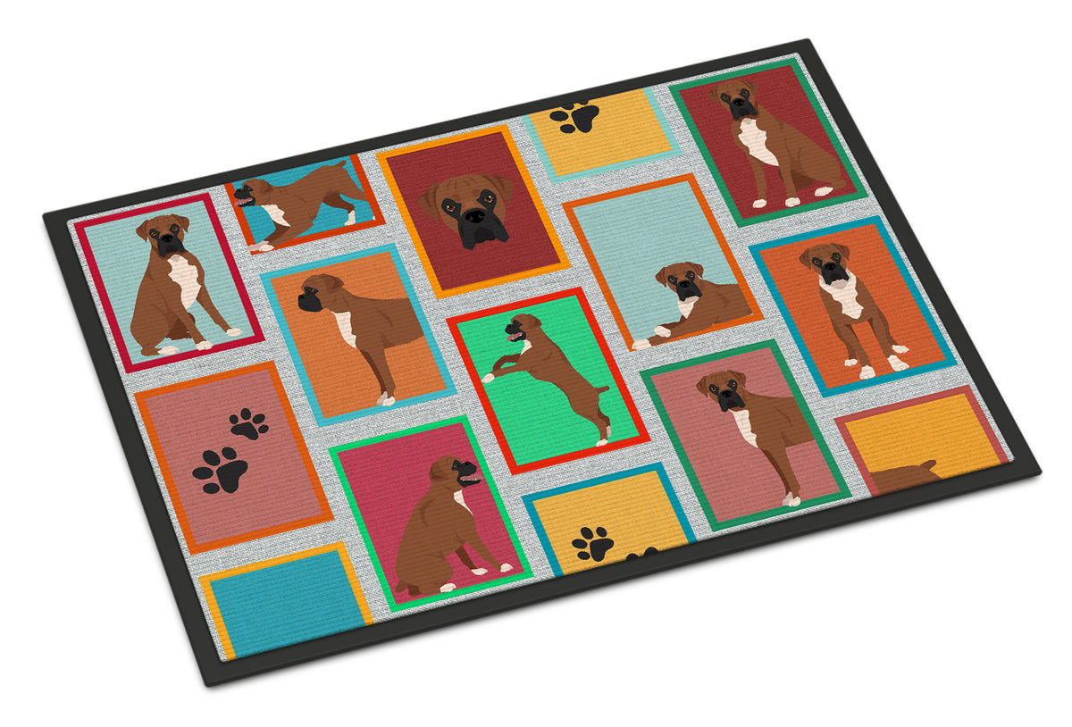 Buy this Lots of Black Face Boxer Indoor or Outdoor Mat 24x36