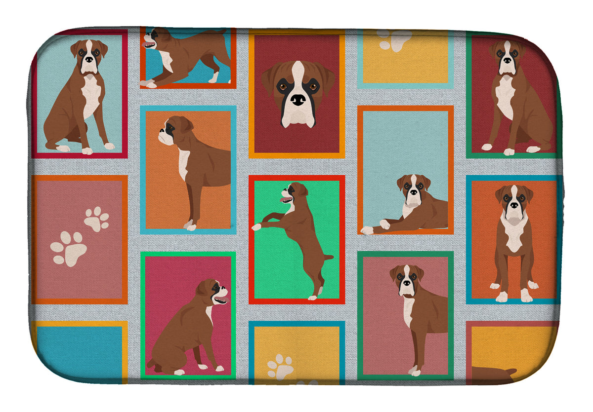 Lots of Flashy Fawn Boxer Dish Drying Mat  the-store.com.